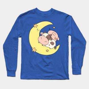 Crescent Moon Cow and Pig Long Sleeve T-Shirt